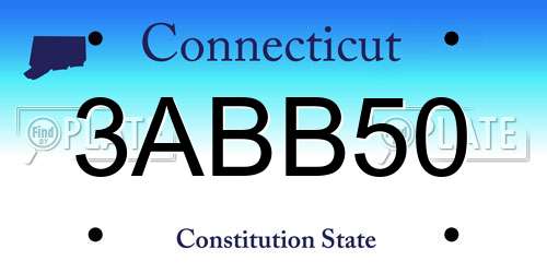 3ABB50 Connecticut License Plate