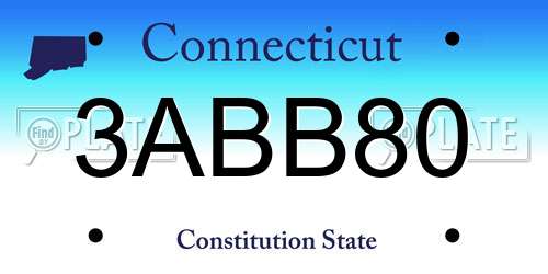 3ABB80 Connecticut License Plate