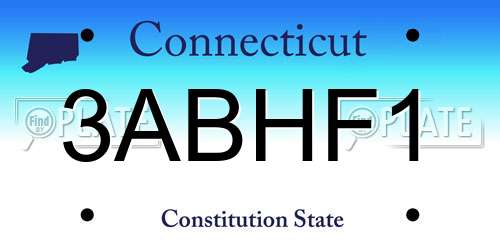 3ABHF1 Connecticut License Plate