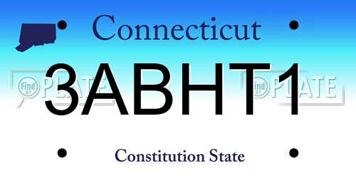 3ABHT1 Connecticut License Plate