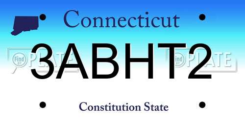 3ABHT2 Connecticut License Plate