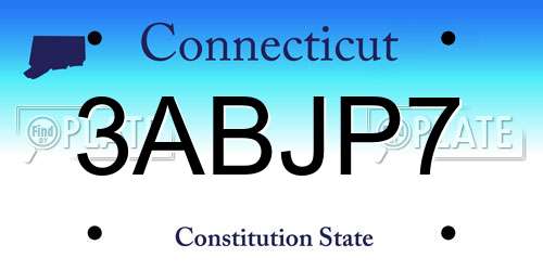 3ABJP7 Connecticut License Plate
