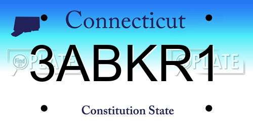 3ABKR1 Connecticut License Plate