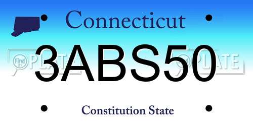 3ABS50 Connecticut License Plate