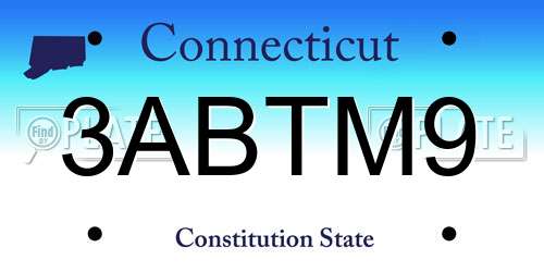 3ABTM9 Connecticut License Plate