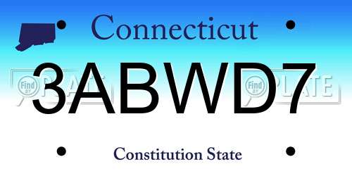 3ABWD7 Connecticut License Plate