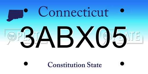 3ABX05 Connecticut License Plate