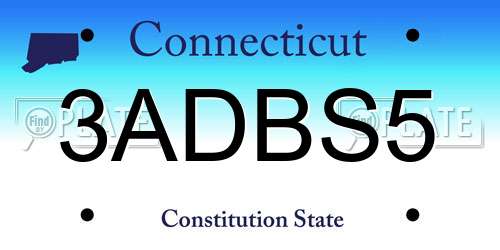 3ADBS5 Connecticut License Plate