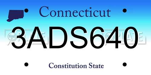 3ADS640 Connecticut License Plate