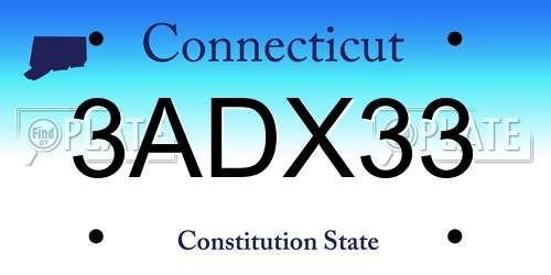 3ADX33 Connecticut License Plate