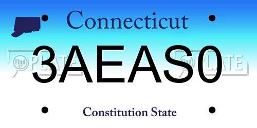 3AEAS0 Connecticut License Plate