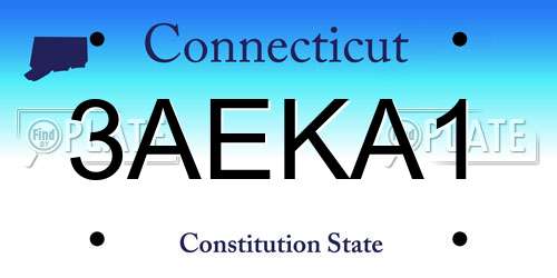 3AEKA1 Connecticut License Plate