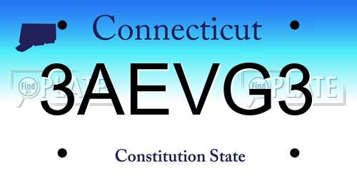 3AEVG3 Connecticut License Plate