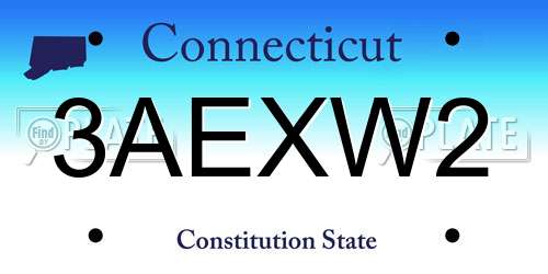 3AEXW2 Connecticut License Plate