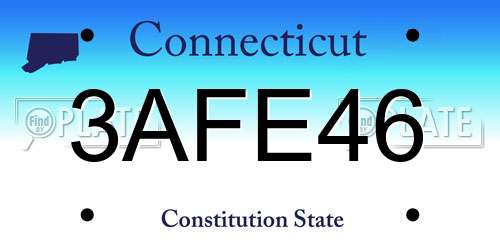 3AFE46 Connecticut License Plate