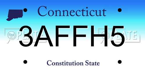 3AFFH5 Connecticut License Plate