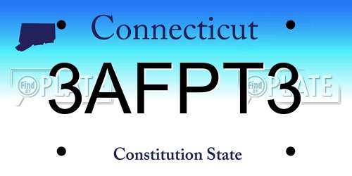 3AFPT3 Connecticut License Plate