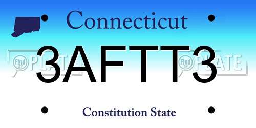 3AFTT3 Connecticut License Plate