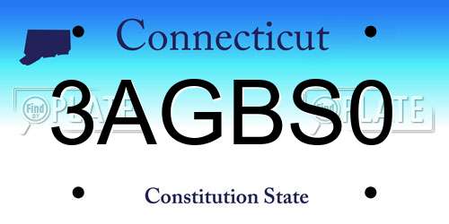 3AGBS0 Connecticut License Plate