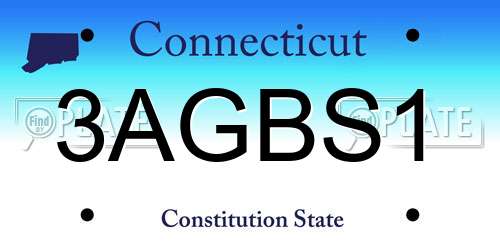 3AGBS1 Connecticut License Plate
