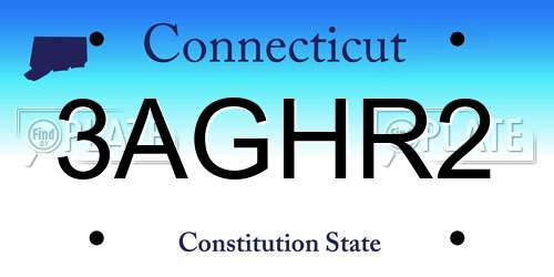 3AGHR2 Connecticut License Plate