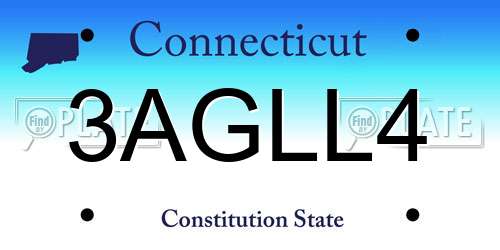 3AGLL4 Connecticut License Plate