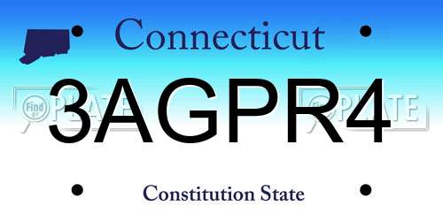 3AGPR4 Connecticut License Plate