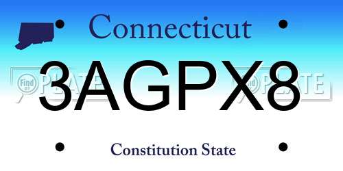 3AGPX8 Connecticut License Plate