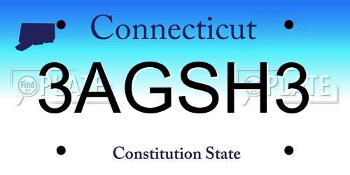 3AGSH3 Connecticut License Plate