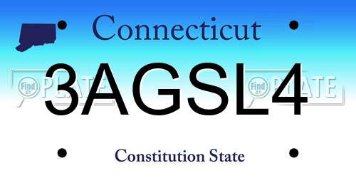 3AGSL4 Connecticut License Plate