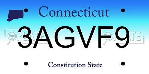 3AGVF9 Connecticut License Plate