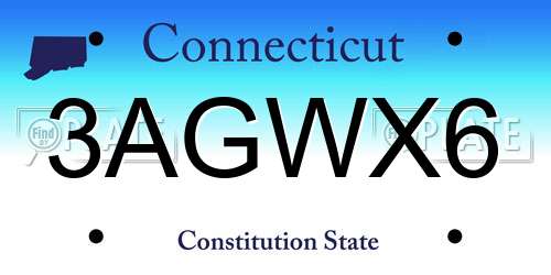 3AGWX6 Connecticut License Plate