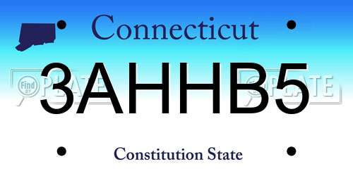 3AHHB5 Connecticut License Plate