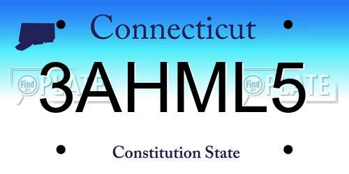 3AHML5 Connecticut License Plate