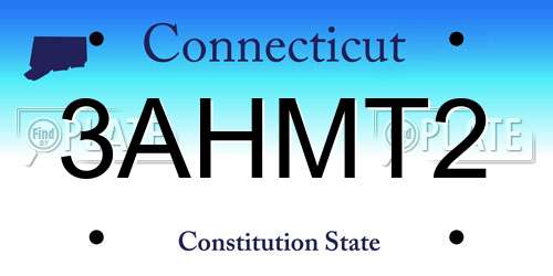 3AHMT2 Connecticut License Plate
