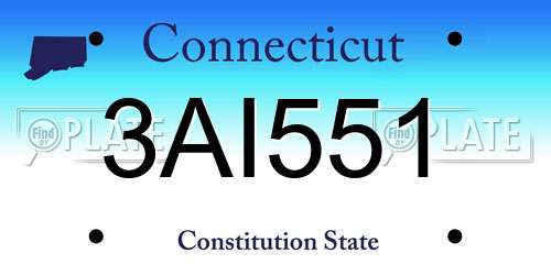 3AI551 Connecticut License Plate