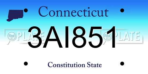 3AI851 Connecticut License Plate