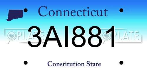 3AI881 Connecticut License Plate