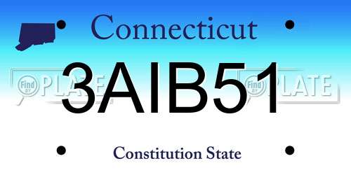 3AIB51 Connecticut License Plate