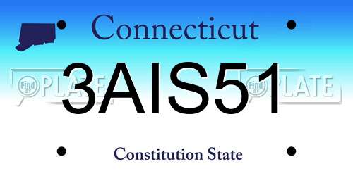 3AIS51 Connecticut License Plate