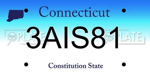 3AIS81 Connecticut License Plate