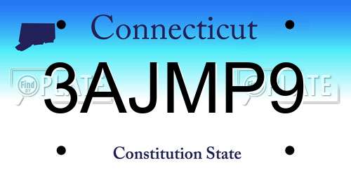 3AJMP9 Connecticut License Plate
