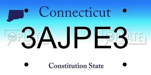 3AJPE3 Connecticut License Plate