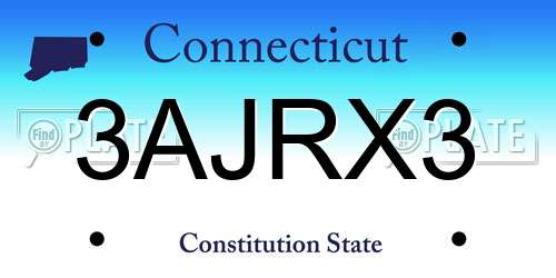 3AJRX3 Connecticut License Plate