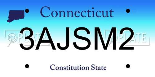 3AJSM2 Connecticut License Plate