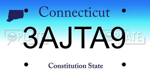 3AJTA9 Connecticut License Plate