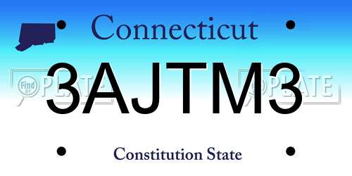 3AJTM3 Connecticut License Plate