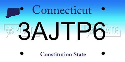 3AJTP6 Connecticut License Plate