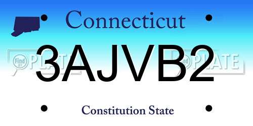 3AJVB2 Connecticut License Plate