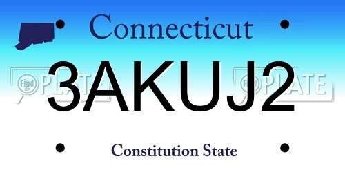 3AKUJ2 Connecticut License Plate